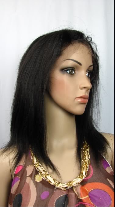 indian remy human hair front lace wig 10" 1# silky