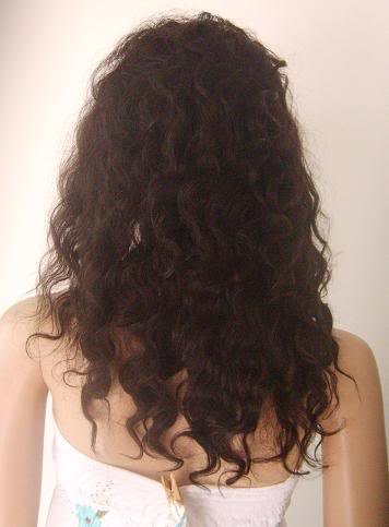 new front lace wig remy human hair 16" 1b# deep wave