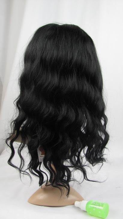 100% indian remy hair lace front wig human hair 14" 1# body wave