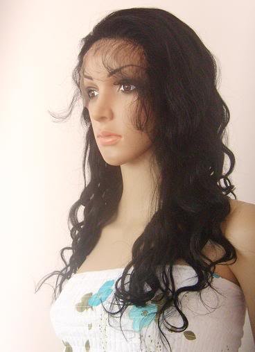 indian remy human hair 18" 1# body wave front lace wig