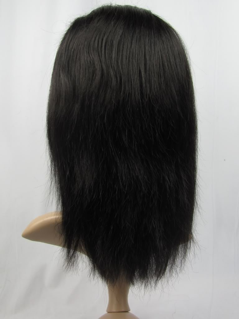 indian remy human hair 14" 1b# silky front lace wig