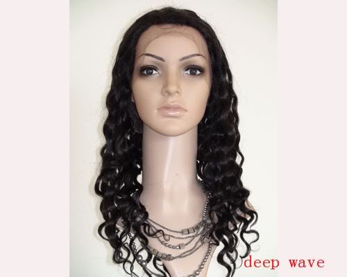 front lace wig remy human hair 16" 1# deep wave hot!