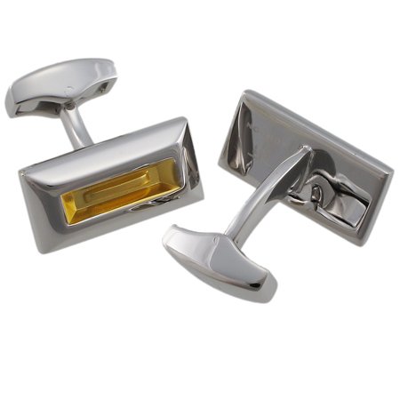 Tateossian Two Tone Rectangle Cufflinks - CL0015