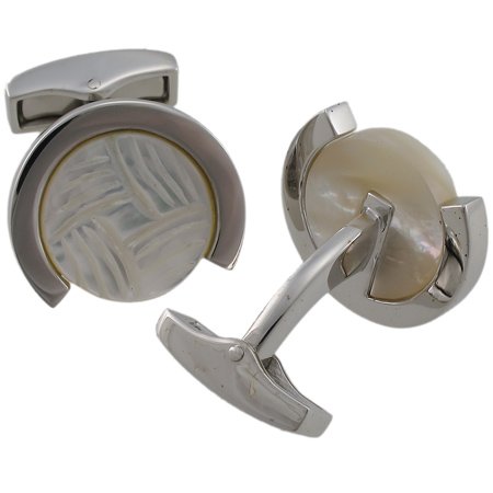 Tateossian Silver Mother of Pearl Cufflinks CUF0551