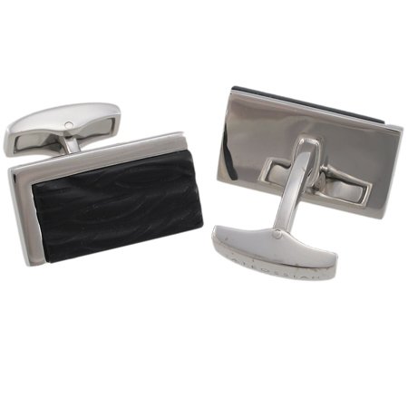 Tateossian Silver Black Carved Onyx Cufflinks BTS0555
