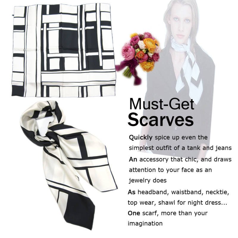 VTG Hand Rolled Large Square Silk TOPSELLER Dress Scarf