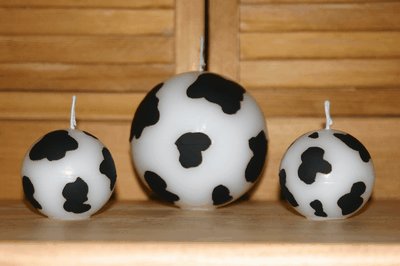 Cow print ball candles 3+ Lbs Triple Scented!!
