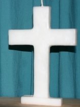 Large Cross Candle - White