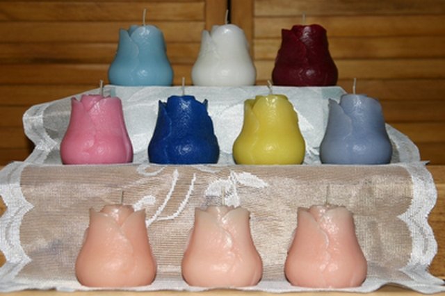 Rosebud candles large 3 set. Triple Scented U Choose Color