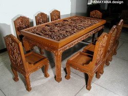 Teak hand Carved Dining Sets