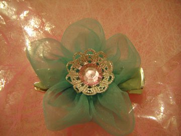 Baby blue Chiffon cherry blossom
