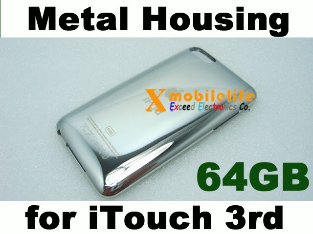 64GB Metal Back Case Housing Shell Cover for iPod Touch 3rd