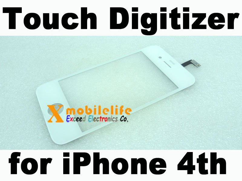 White Touch Digitizer Glass Screen Faceplate for iPhone 4th Gen 4G 16GB 32GB