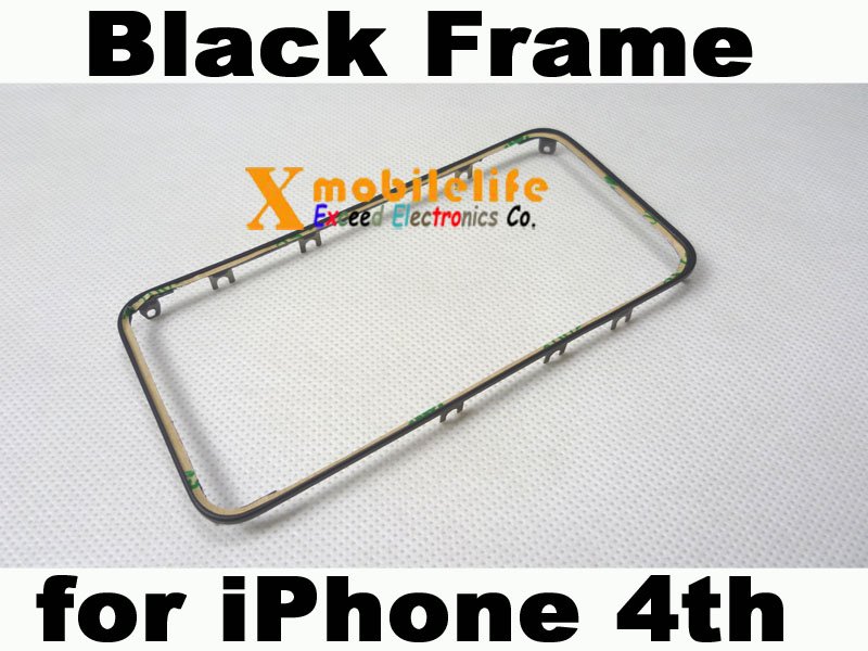 Black Middle Plastic Frame Bezel Housing + Adhesive for iPhone 4th Gen 16GB 32GB