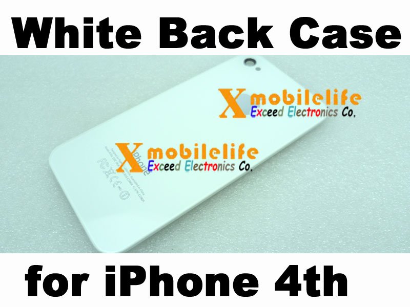 White Back Rear Glass Mirror Panel Case Battery Cover Housing for iPhone 4th Gen 4G 16GB 32GB