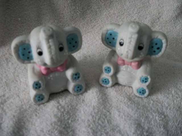 Stuffed Elephant Look salt And pepper shakers
