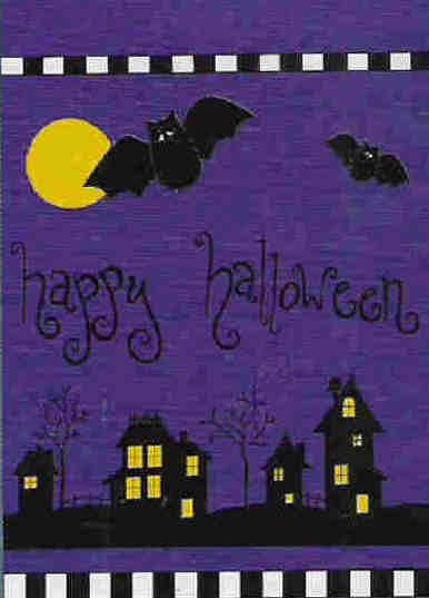 Happy Halloween Bats at Night Decorative Flag