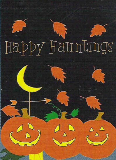 Happy Hauntings Jack-o-Lantern Halloween Flag