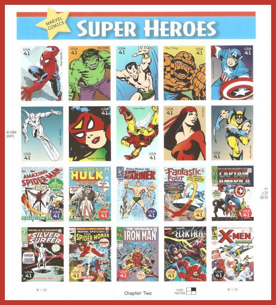 Marvel Super Heroes US Commemorative Postage Stamps
