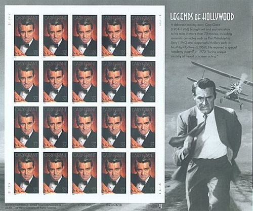 Cary Grant Sheet of 20 US .37cents Postage Stamps