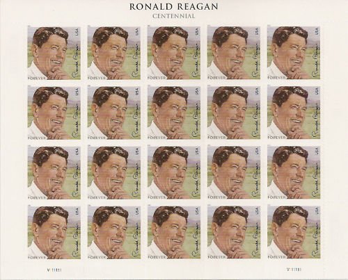 USA Ronald Reagan forever stamp sheet (20 stamps)