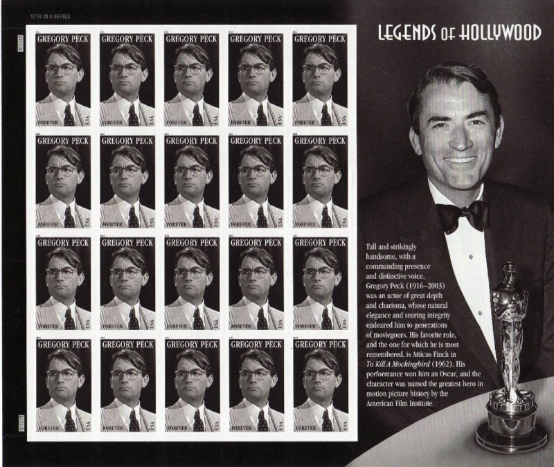 USA Gregory Peck forever stamp sheet (20 stamps)