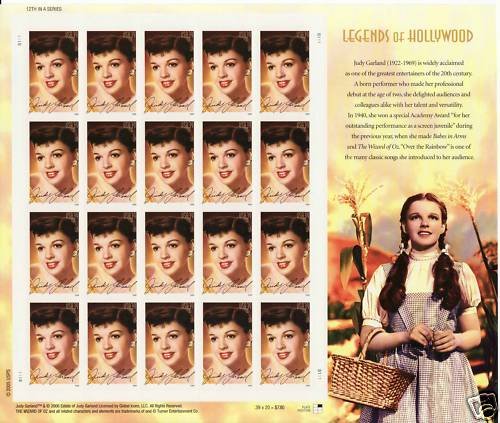 USA Judy Garland 39 cents stamp sheet (20 stamps)