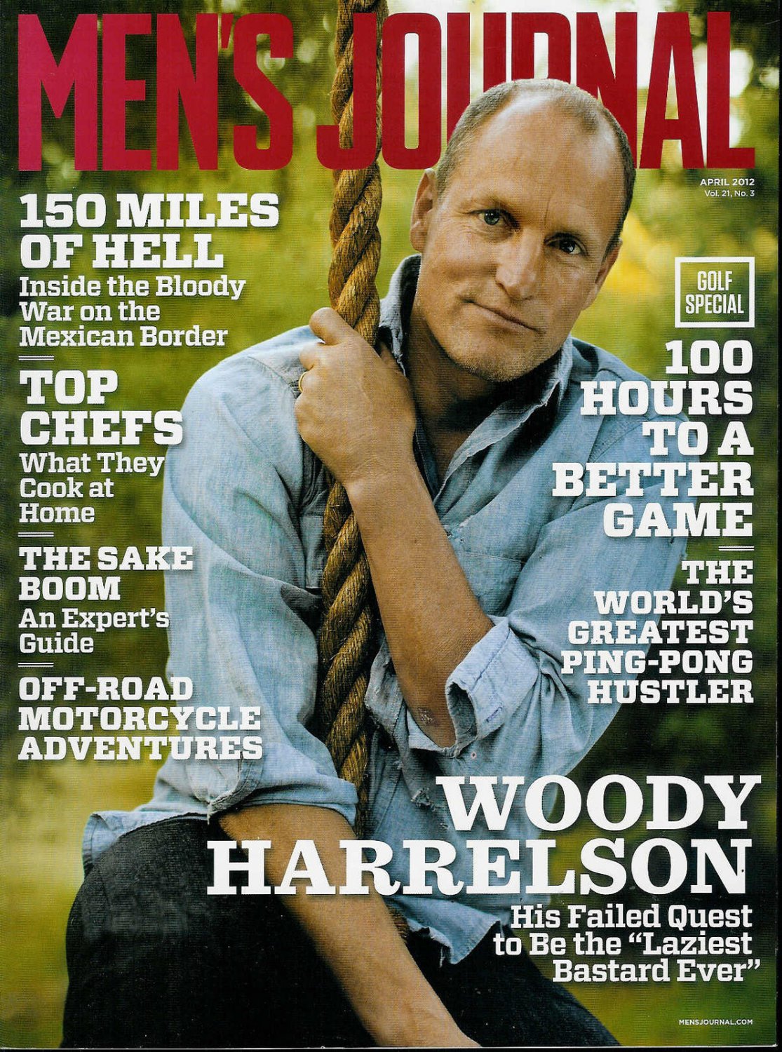 Men's Journal Magazine-Woody Harrelson Cover 04/2012 issue
