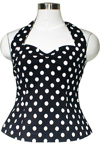50's Rockabilly Polka-Dot Halter Top L XL 2X 3X 4X 5X