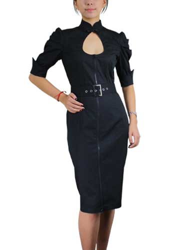 ROCKABILLY GOTH ZIPPER DRESS 14 16 18 20 22 24 26 28