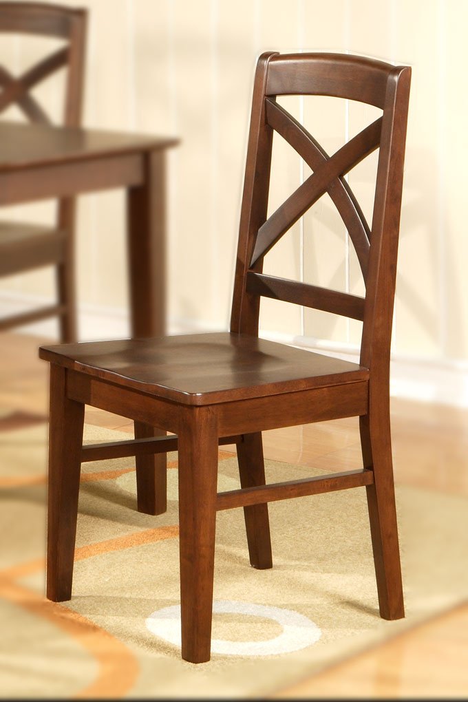 Set of 2 Lisbon chairs dining room chairs with wood seat or cushion seat espresso finish.