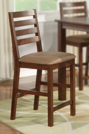 Set of 4 Cafe counter height stools with upholstered or wood seat in Espresso finish.