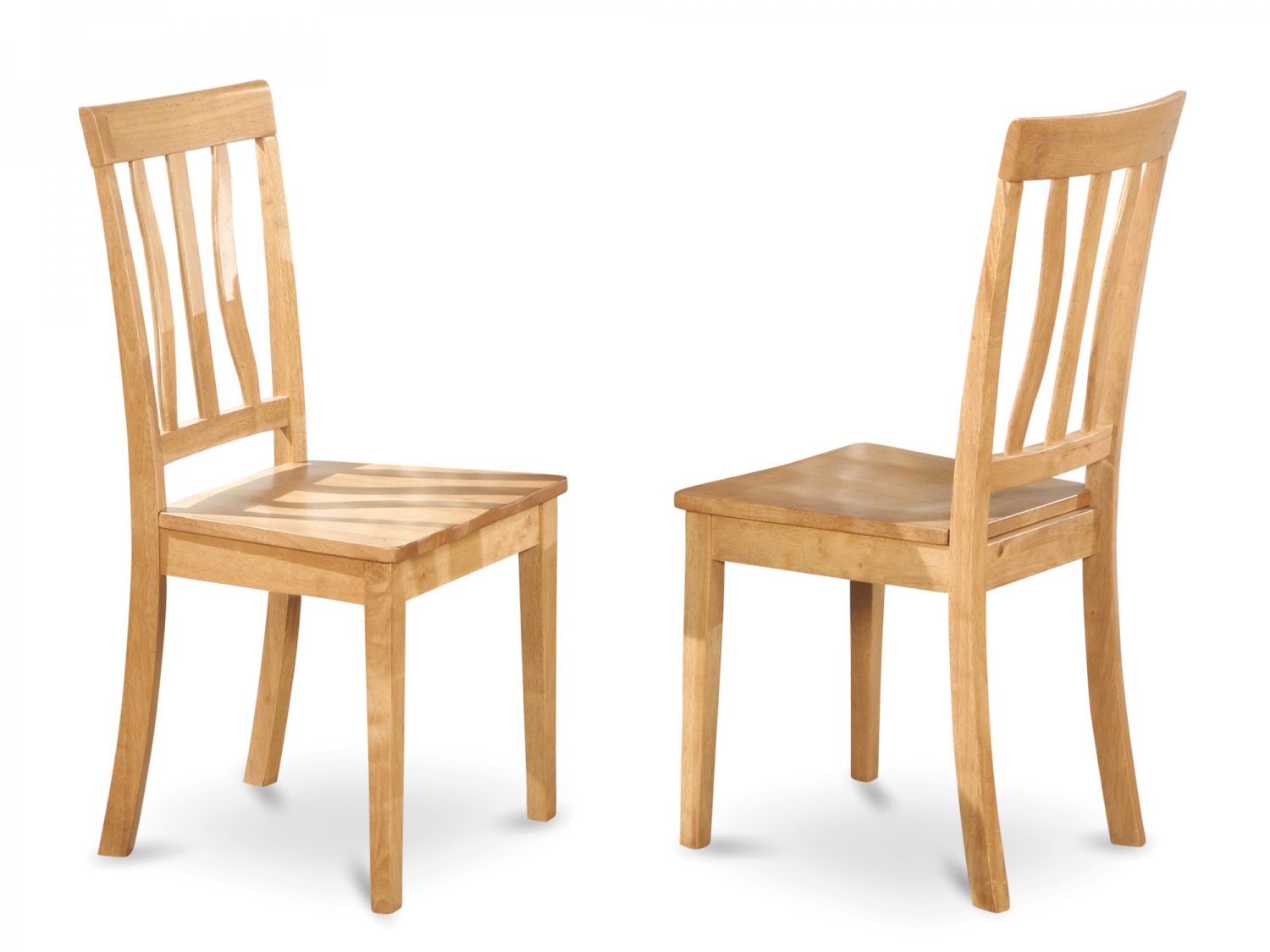 Set of 2 Antique dining room chairs seat in OAK finish.