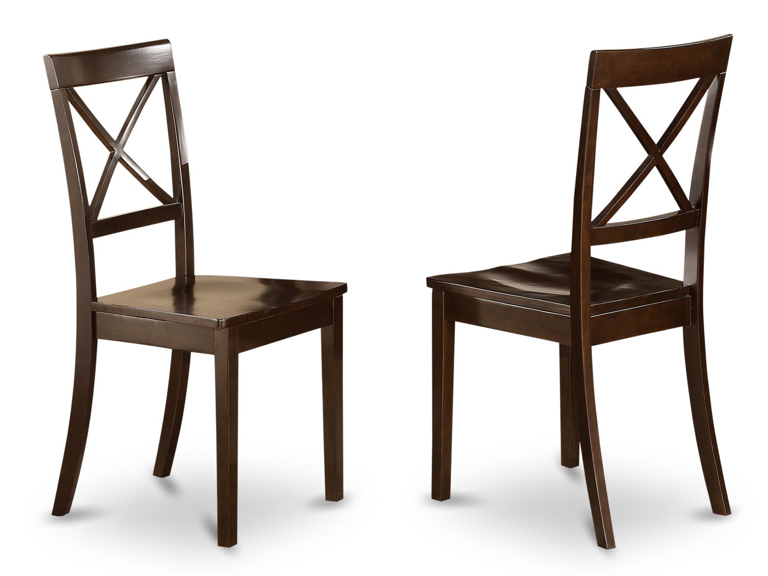 Set of 2 Boston dining room chairs in Cappuccino finish.