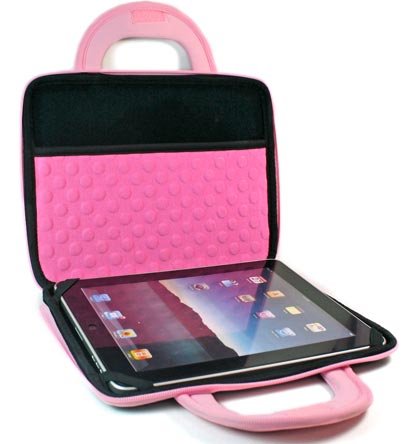 Kroo Dice Case with Cushions fits up to 9" Tablets (Color: PINK/11987)