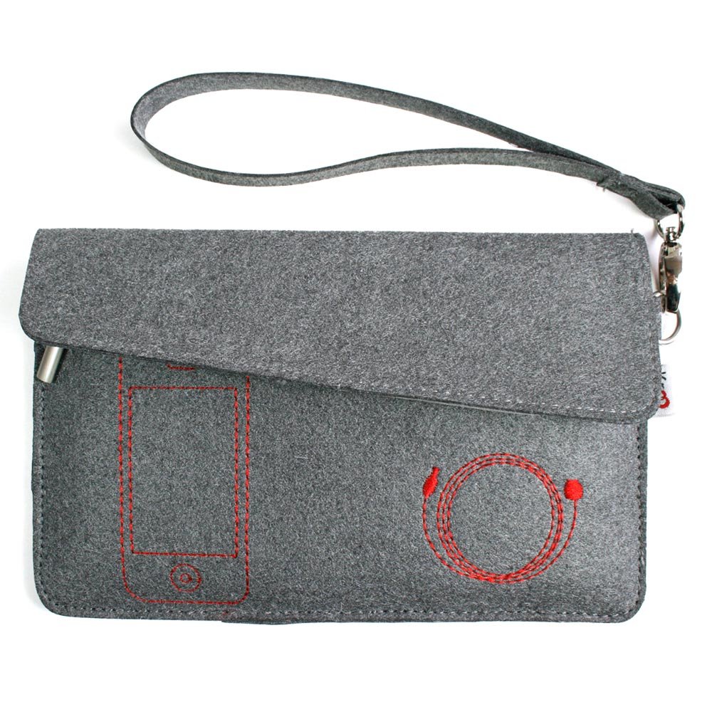 Kroo Eco-Friendly FELT Wrapper Case fits up to 7" eReader (Color: GREY/12103)