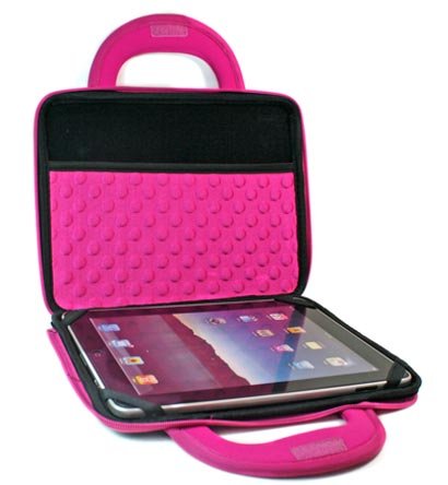 Kroo Dice Case with Cushions fits up to 9" Tablets (Color: MAGENTA/11986)