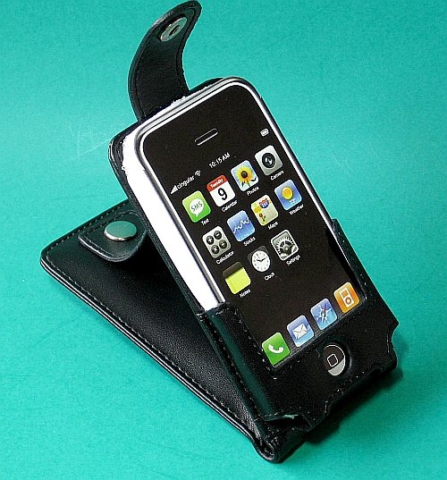 iPhone Leather Case with Belt Clip (Black) for Apple i phone