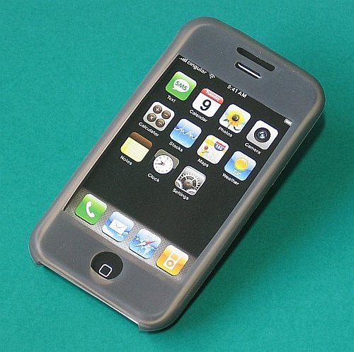 iPhone Silicone Case Skin (Grey Black)