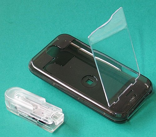 iphone Hard Crystal Clear Case (Black) + Belt Clip