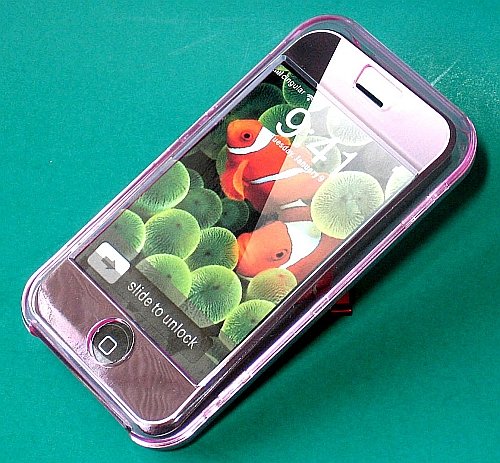 iphone Hard Crystal Clear Case (Pink) + Belt Clip