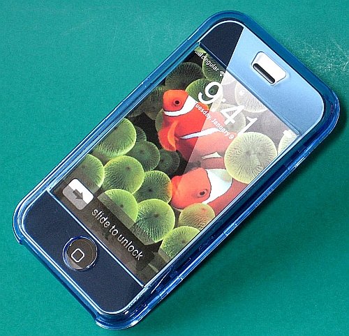 Iphone Hard Crystal Clear Case (Blue) + Belt Clip