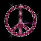 Peace Sign - Pink Stud Rhinestone Iron on Transfer Hot Fix Bling Love - DIY Peace Sign - Pink Stud Rhinestone Iron on Transfer Hot Fix Bling Love - DIY