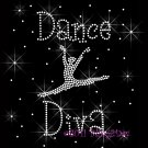 Dance Diva C - Rhinestone Iron on Transfer Hot Fix Bling Sport - DIY