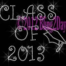 Class of 2013 - Iron on Rhinestone Transfer Hot Fix Bling Sport School - DIY