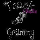 Track Grammy - C - Rhinestone Iron on Transfer Hot Fix Bling School Sport - DIY