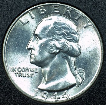 1944 Silver Washington Quarter