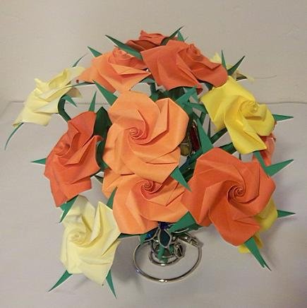 12 Origami Rose Paper Folded Flower Craft Handmade Gift