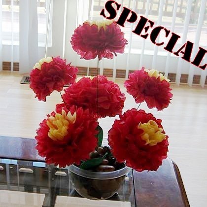 Origami Peony Tissue Paper Folded Flower Craft Handmade Gift