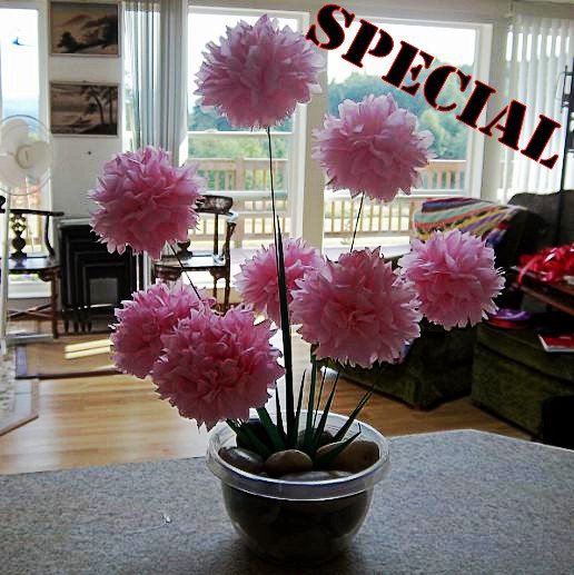 Origami Tissue Paper Folded Flower Craft Handmade Gift for Special Day or Decor